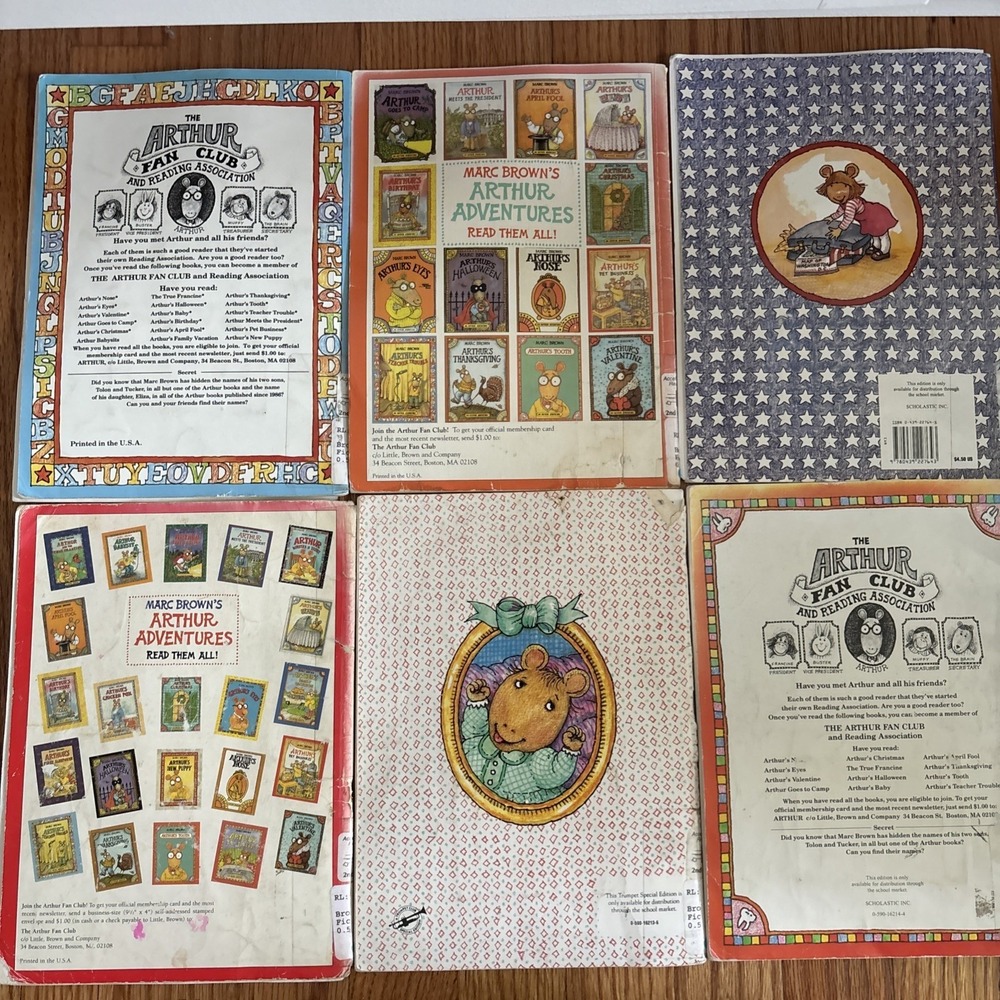 Arthur Book Lot of 6 Marc Brown 1980s & 90s Vintage
